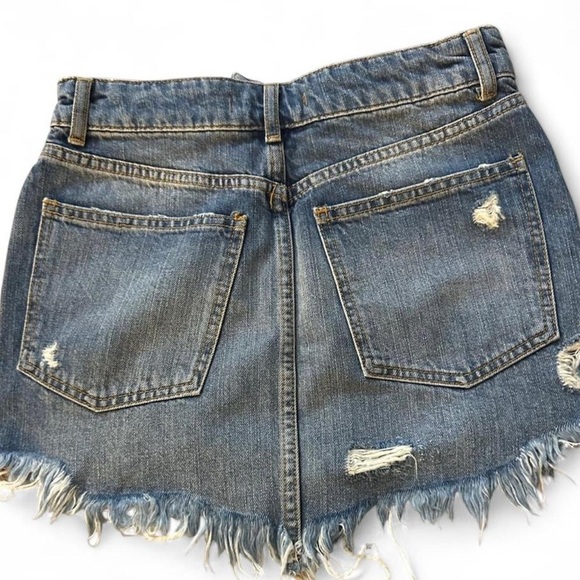 Free People Festival Wild Rose Embroidered Mini Skirt Size 24 🌹🥀🌹🥀 - Picture 6 of 8